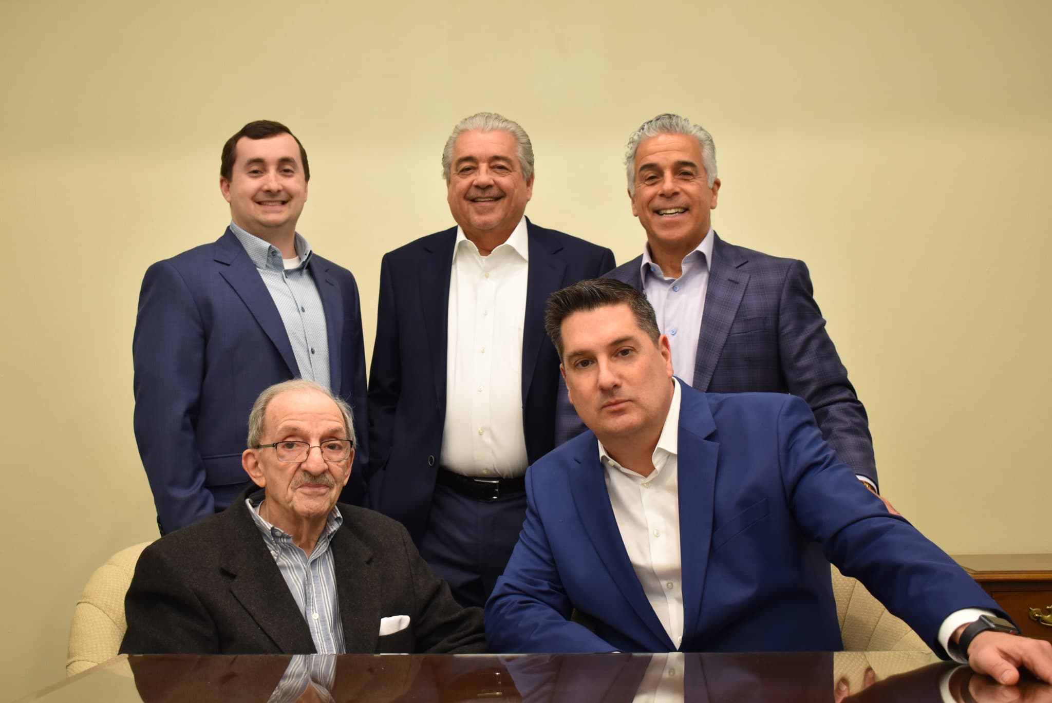 The five attorneys of the LoRicco Law Firm, photographed at 216 Crown Street.